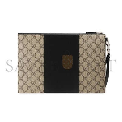 GUCCI GG SUPREME WEB POUCH 495017 KGDHN 9769 (30.5*21*1.5cm)